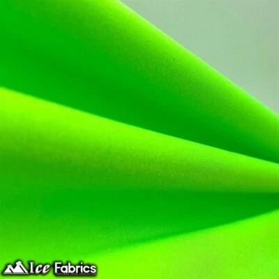 Neon Green Shiny 4 Way Stretch Nylon Spandex Fabric _ 1 Yard - Image 1 of 3