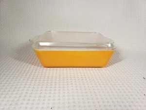 Vintage Pyrex 503 1 1/2 Qt. Daisy Orange Refrigerator Dish with Lid - Picture 1 of 3