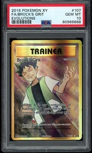 Pokemon XY Evolutions 2016 arte completo FA Brocks Grit Trainer eBay 1/1 #107 PSA 10 - Imagen 1 de 20