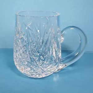 Taza de cerveza Waterford Crystal 13 oz jarra vidrio cortado cruzado y ventilador 490-502 - Imagen 1 de 15