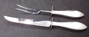Vintage WEB Sterling Silver Carving Set Knife Fork Sheffield England - Picture 1 of 13