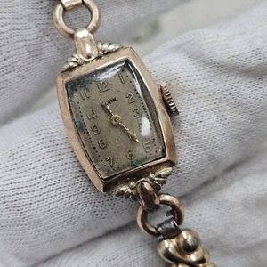 Orologio da polso meccanico vintage Elgin 15 Jewel donna 541 oro 10k riempito art deco - Foto 1 di 9