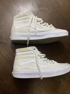 Dirty White Vans High Top Casual Shoes Sneakers Sz 8.5 Womens 7 Mens Unisex - Picture 1 of 17