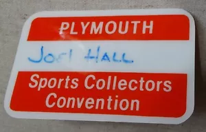 Plastic Name Badge from 1970's Plymouth Sports Collectors Convention (used) - Picture 1 of 2