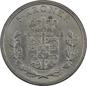 Denmark - 5 Kroner - 1966 - Frederik IX - Picture 1 of 2