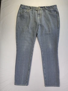 Canyon River Blues Jeans Ankle Biter Sz 16 Striped Stretch Pockets 39 X 30 - Picture 1 of 16