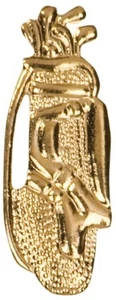 Gold Finish Metal Golf Bag Pin TIE TACK School Varsity Chenille Insignia - Picture 1 of 1