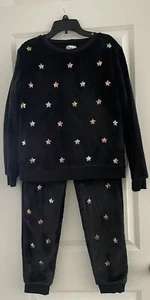 Girls Warm & Cozy Sweatshirt and Pant Set Black size XL - Picture 1 of 5
