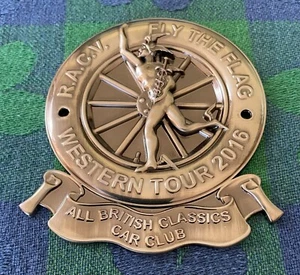 GRILLE / CAR BADGE - R.A.C.V. FLY THE FLAG WESTERN TOUR 2016 - ABCCC - Picture 1 of 2