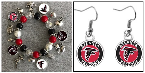 Atlanta Falcons Bracelet And Earring Set Cover