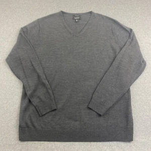 Suéter Nordstrom para hombre tienda XXL manga larga cuello en V gris suéter de lana merino - Imagen 1 de 9