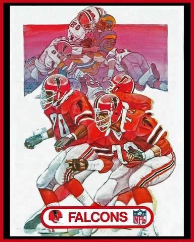 Atlanta Falcons Wall Art from 1982 Kellogg's Poster - 8x10 Color Photo Cover