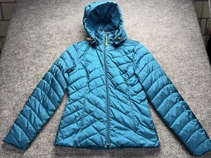 TEK GEAR WARM TEK Women's Size Small Aqua Green DETACHABLE HOOD PUFFER JACKET - Picture 1 of 16