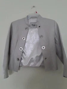 Vintage Leather Jacket, Pampas, Size 2, Ivory, Open Jacket - Picture 1 of 5