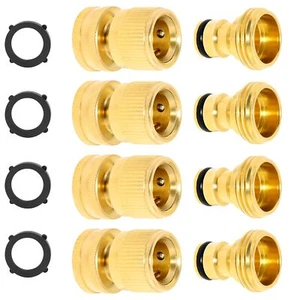 Garden Hose Quick Connect Fittings Solid Brass Garden Hose Fitting Water Hose... - Picture 1 of 8
