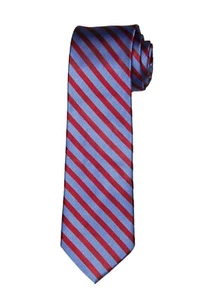 Nautica Repp Stripe Tie Silk Blue Red Men's - Picture 1 of 1