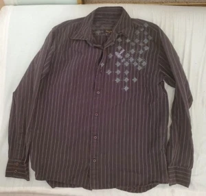 Ezekiel Clothing Co California Long Sleeve Button Down Shirt Black white stripes - Picture 1 of 3