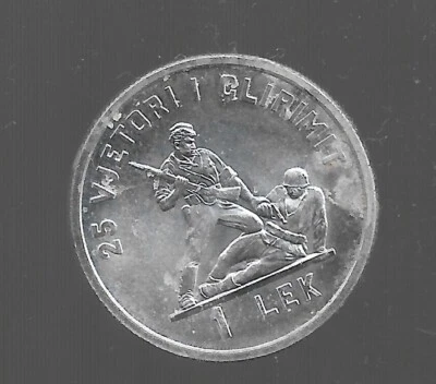 1969 Albanian Coin  1 LEKE. 25 years liberty. AUNC. 4BL - Image 1 of 2