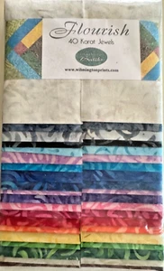 FLOURISH BATIKS 40PC JELLY ROLL BY WILMINGTON PRINTS NEW - Picture 1 of 3