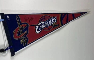 Cleveland Cavs Cavaliers NBA Felt Pennant 30” Coach Paul Silas Autographed - Image 1 of 4