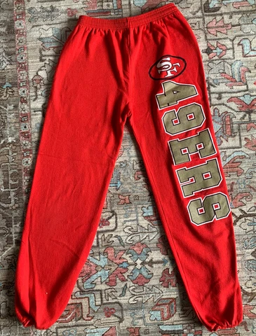 Vintage Trench NFL SF 49ers Red Sweatpants San Fransisco Large Pants USA Made Cover