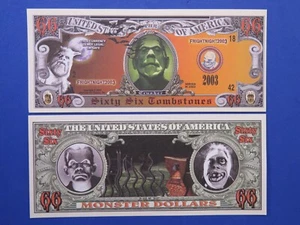 MONSTER DOLLARS ~ sechsundsechzig Grabsteine ~ $ 1.000.000 eine Million Dollar Schein - Bild 1 von 2