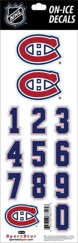 MONTREAL CANADIENS NHL LICENSED ON-ICE WHITE HELMET DECALS Cover