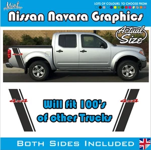Calcomanías adhesivas rayas laterales bañera camión Nissan Navara gráficos 4x4 015 - Imagen 1 de 4