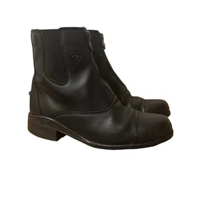 Ariat Mädchen 2 schwarze Leder Paddock Reißverschluss Reitstiefeletten Reitstiefeletten - Bild 1 von 18