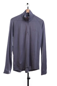 Rompighiaccio Bodyfit 260 Uomo XL Grigio Quarto Zip Pullover 100% Lana Merino Base - Foto 1 di 18