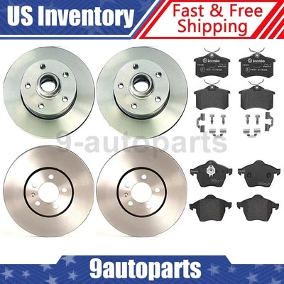 Комплект передних задних тормозных колодок дисковых роторов Brembo оригинальные для Volkswagen Jetta 1996-1999 годов выпуска - Изображение 1 из 4