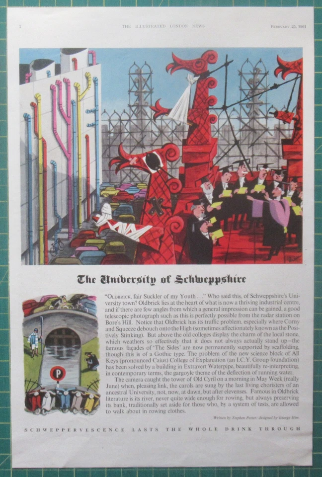 1961 Schweppes ad Oldbrick, University of Schweppshire - Image 1 of 1