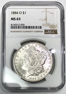 Dólar de plata Morgan 1884-O - NGC MS63 - Imagen 1 de 2