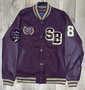 Abercrombie & Fitch Men's Size M Burgundy Santa Barbara Varsity Letterman Jacket - Picture 1 of 7