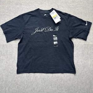 Nike Just Do It Loose Fit Damen-T-Shirt Small schwarz bestickt FZ4889-010 - Bild 1 von 6