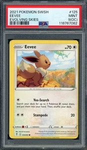 PSA 9 (OC) Eevee Evolving Skies 125/203 Pokemon Card B11 - Picture 1 of 2
