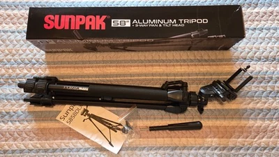 Sunpak - PlatinumPlus 5858D 58" Adjustable Height Tripod - Black - Image 1 of 4