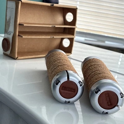 Brooks England Plump Bike Handlebar Grips Classic Brown  Leather NEW - Image 1 of 4