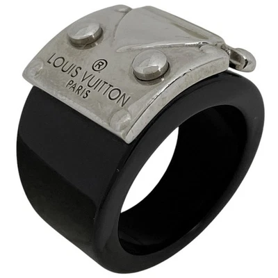 Anillo Louis Vuitton Burg Rock Me anillo plástico chapado en plata negro plateado... Foto 1 de 4