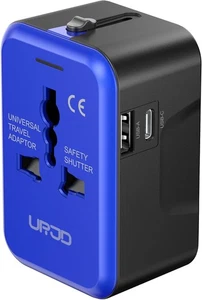 Universal Reiseadapter mit (Typ C+USB) 2 USB blau+schwarz (USB-A+USB-C)  - Bild 1 von 7