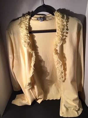 Cárdigan Isaac Mizrahi Live con volantes delanteros Foto 1 de 2