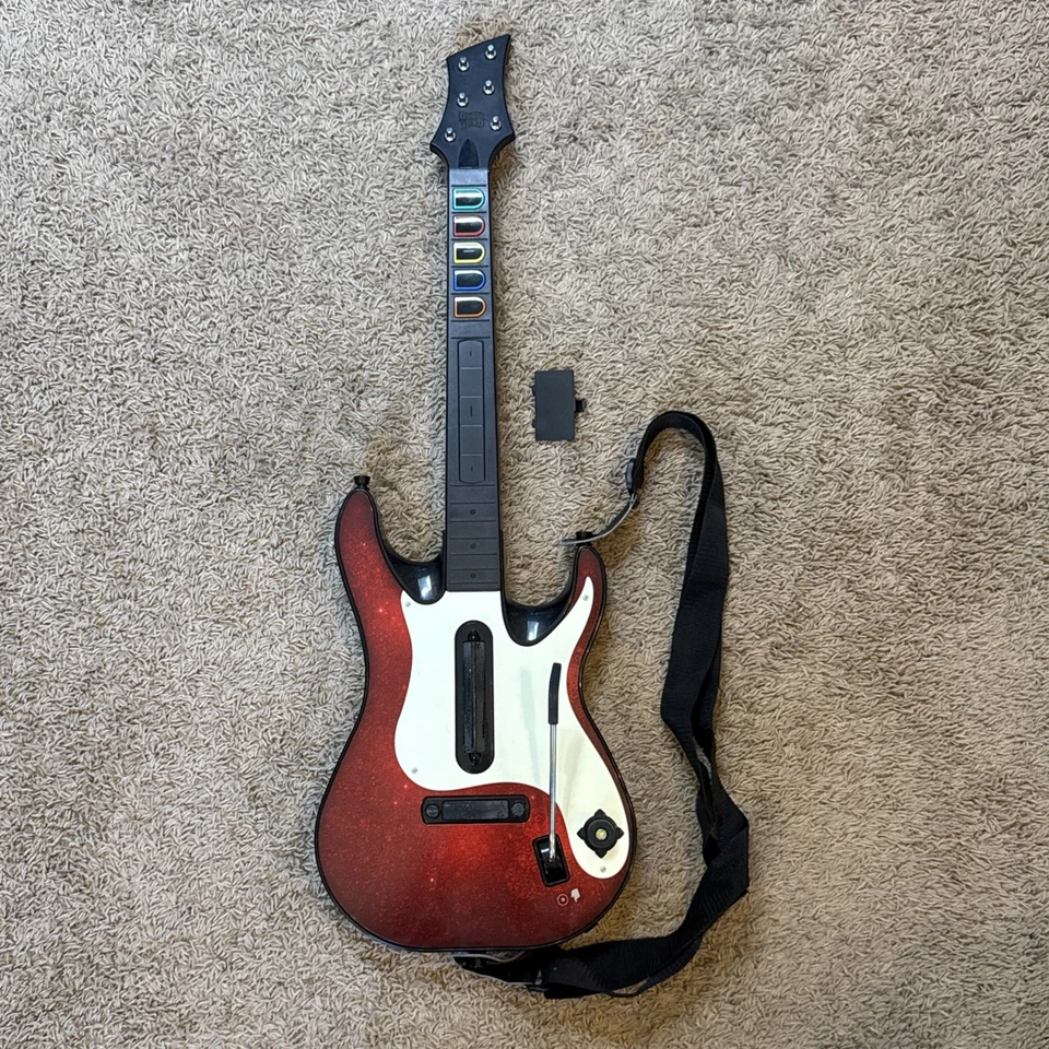 Untested Xbox 360 Wireless Guitar Hero Rock Band 5 Red Octane 95905.805 - Image 1 of 4