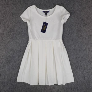 Polo Ralph Lauren Dress Girls Small 7 Pleated Picnic Baptism Flower Girl Pony - Picture 1 of 13
