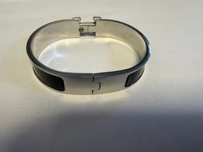 HERMES Bracelet Pour Homme Clic HH Noir Largeur 55mm Longueur 6mm /EBVZ - Photo 1/4