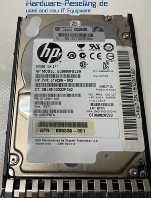 Seagate HP 600GB 10K 2,5" SAS-2 6G 619286-003 613922-001 635335-001 EG0600FBLSH - Bild 1 von 3