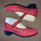Mephisto Womens Rodia Mary Jane Pump Red Leather Sz 6 Cutout Shoes Heels Air Jet