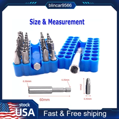 33 Torx Bit Hex Spanner Tri-Wing Multi function Screw Driver Bits W/ PVC Case US - Image 1 of 4