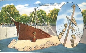 Postal de Monkey Island Lincoln Park Zoo Oklahoma City Oklahoma 1950 - Imagen 1 de 2