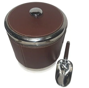 Secchiello ghiaccio Hampton Home Cocktail 9" in pelle massello SS avvolto anche pala pesante - Foto 1 di 10