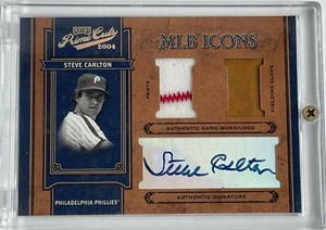 Steve Carlton Autographed 2004 Playoff Prime Cuts Memorabilia Card - #25/#32